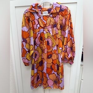 Adrienne Floral Mini Dress - Orange, Purple, Yellow